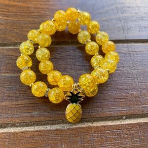 FREE SHIPPING | PINEAPPLE HAND BEADED BRACELET
